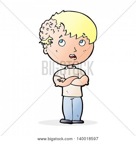 cartoon boy with growh on head