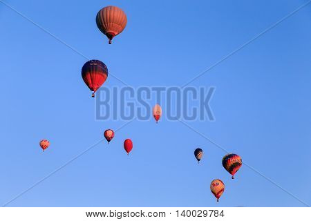 Kungur town, Russia - June 25 2016, - hotfire balloons festival,