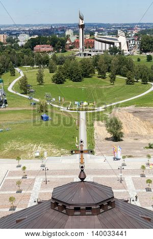 CRACOW; POLAND - JULY 22; 2016: The Divine Mercy Sanctuary in Lagiewniki; Cracow; Poland