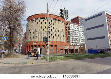 Nizhny Novgorod Russia. - April 26.2016. Abandoned unfinished building multi-level car park on the street Izhora