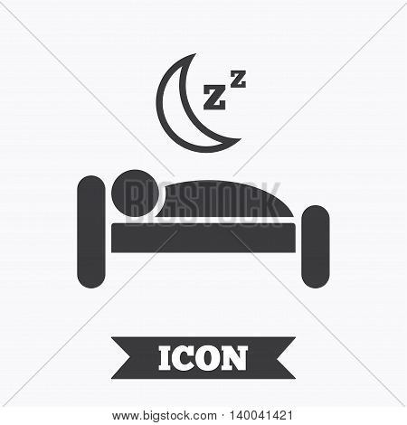 Hotel apartment sign icon. Travel rest place. Sleeper symbol. Graphic design element. Flat hotel symbol on white background. Vector