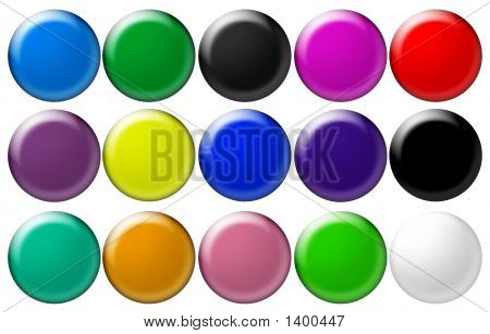 Set Runde Glas-Buttons