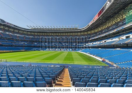 MADRID,SPAIN-MAY 2016: View on Santiago Bernabeu 
stadium