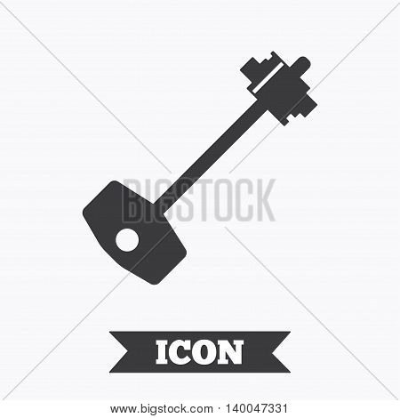 Key sign icon. Unlock tool symbol. Graphic design element. Flat key symbol on white background. Vector