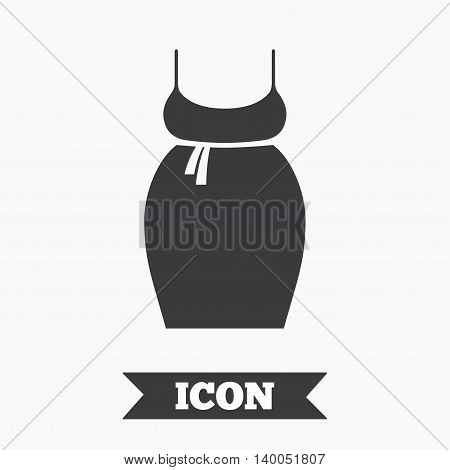 Pregnant woman dress sign icon. Maternity clothing symbol Graphic design element. Flat maternity dress symbol on white background. Vector