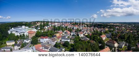 Aerial view Bergen auf Ruegen Germany town Mecklenburg architecture