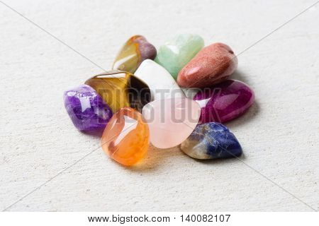 heap of gemstone against background, sacred gemstone