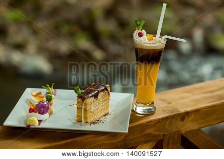 Decorated Dessert And Cocktail