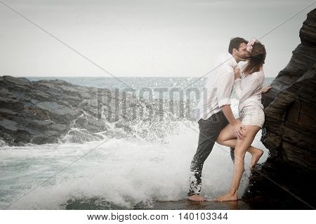Romance Engagement Couple Love Beach Ocean Lovers Relationship