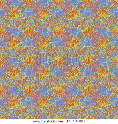 Colorful seamless pattern of twisted threads and lines.