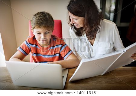 Homeschooling Preschool Tutor Laptop Concept