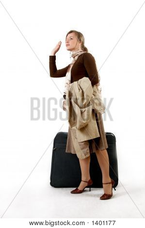 Büyük çanta ile kadın