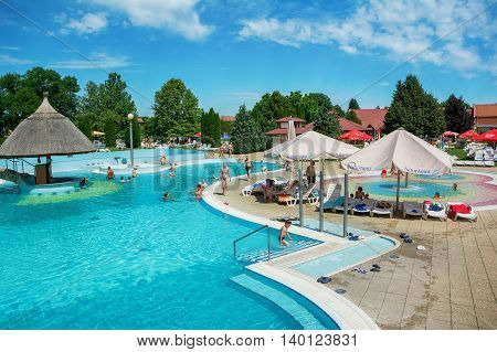 Kehidakustany Hungary - June 23 2016: Kehida Termal Health Resort and Family Spa