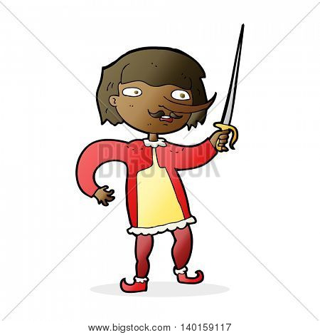 cartoon man with sword