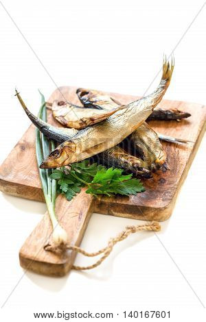 Smoked Fish, Green Onions And Parsley.