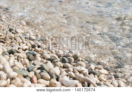 Rocks and sea water close up. Crimea