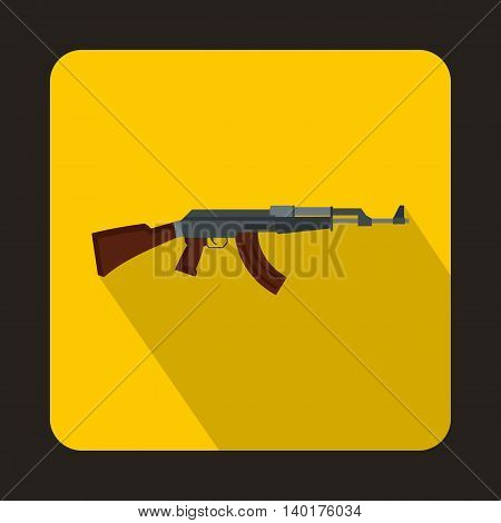 Automatic machine gun icon in flat style with long shadow