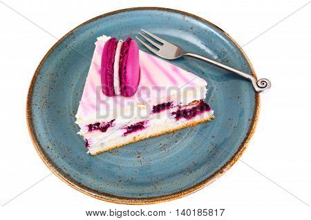 Sweet and Colourful Cake with French Macaroons. Studio Photo