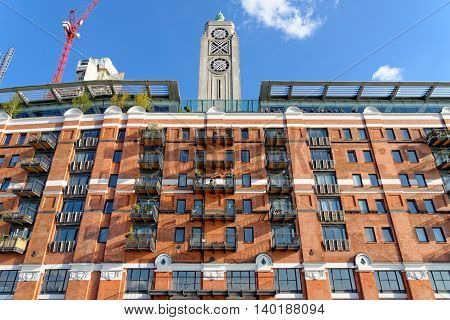 Oxo Tower building located at south Thames embankment in central London.