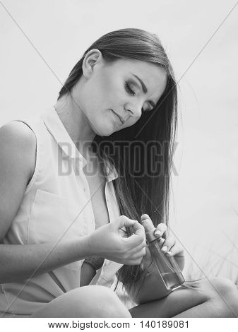 Woman With Sun Oil.