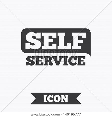 Self service sign icon. Maintenance button. Graphic design element. Flat self service symbol on white background. Vector