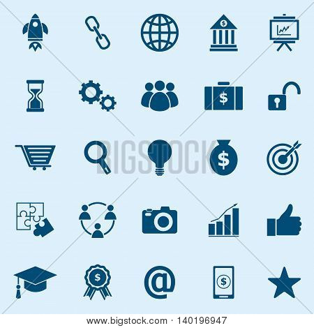 Start up color icons on blue background, stock vector