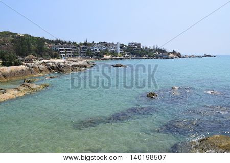 beautiful tropical beach with fishing village in ke ga near muine vietnam