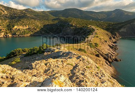 Beautiful Cape Kapchik in Black Sea. Crimea.