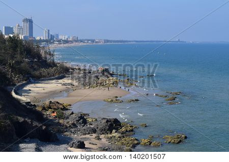 tropical Vung Tau beach seascape in Vietnam