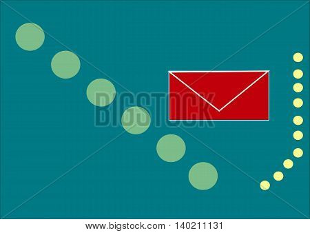 illustration which shows a mail icon on a beautiful background