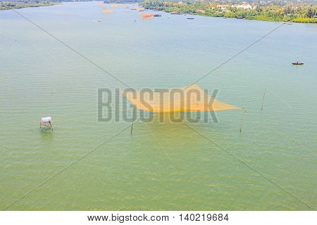 Fishing nets on the Thu Bon River near Hoi An