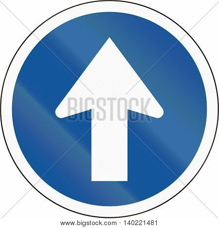 Road Sign Used In The African Country Of Botswana - Proceed Straight