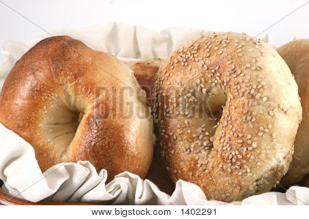 Closeup Of Bagels In un cesto