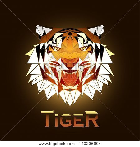 vector illustration abstract portrait of a tiger
