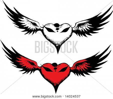two vector abstract symbol of freedom and love	