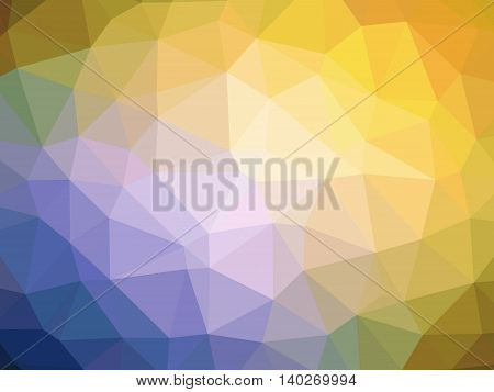 Abstract yellow orange purple blue gradient polygon shaped background.