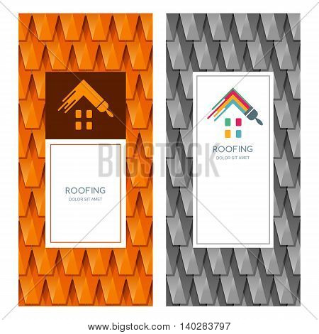 House Repair And Roofing Vector Logo, Label, Emblem Design Elements.