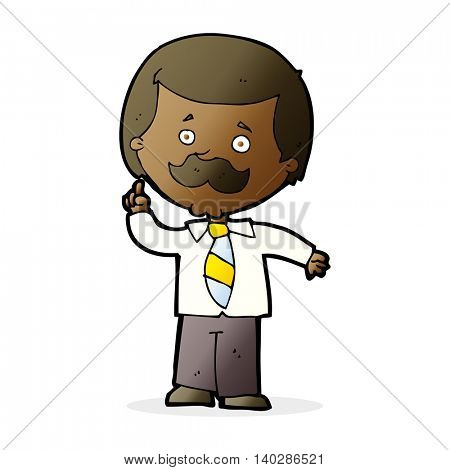 cartoon newsreader man with idea