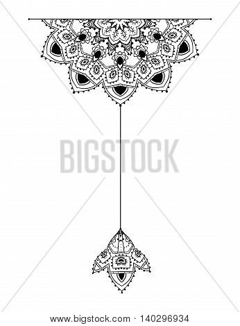 Mandala set and other elements. Vector. Mandala tattoo. Perfect cards of design, birthday and other holiday, kaleidoscope, medallion, yoga, india, Arabic. circular pattern sketch for tattoo