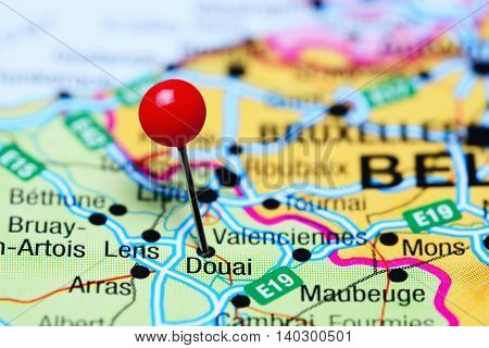 Douai pinned on a map of France