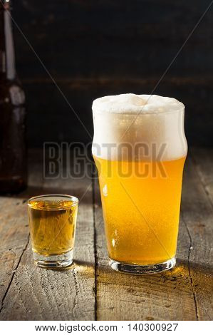 Refreshing Beer And Whiskey Shot Boilermaker