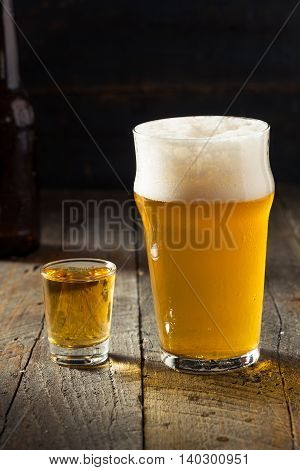 Refreshing Beer And Whiskey Shot Boilermaker