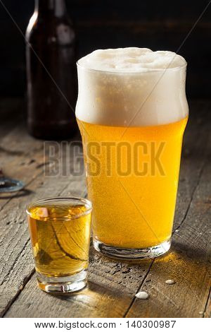 Refreshing Beer And Whiskey Shot Boilermaker