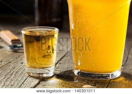 Refreshing Beer And Whiskey Shot Boilermaker