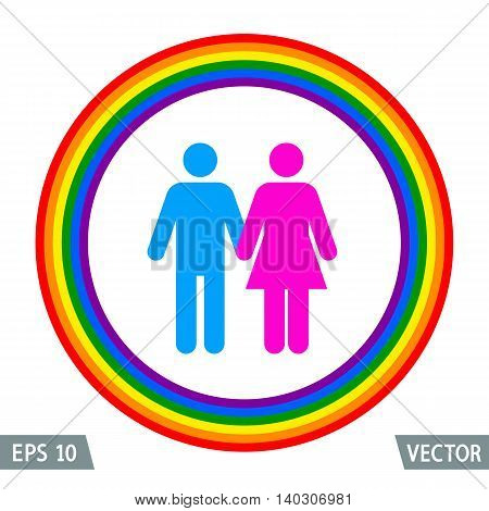 People and rainbow icon LGBT symbols. Vector illustration for web and commercial use.