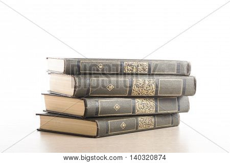 Stack of books on white background. Education concept. Back to school