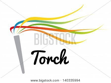 a torch with colorful strips using for sport competition presentation