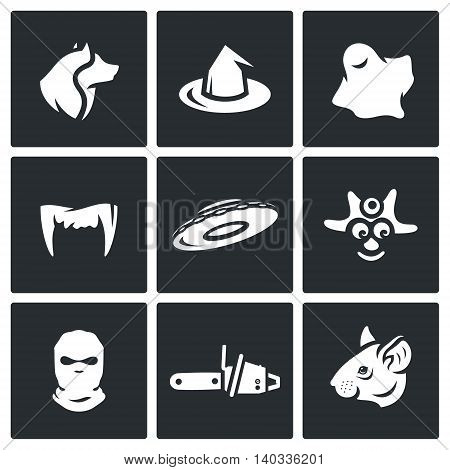 Wolf, Cap, Ghost, Tusks, Flying Saucer, Savage, Balaklava, Chainsaw, Mouse.