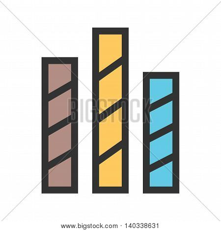 Chart, striped, graph icon vector image. Can also be used for infographics. Suitable for web apps, mobile apps and print media.