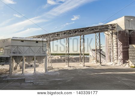 Part of a small dirty old cement plant